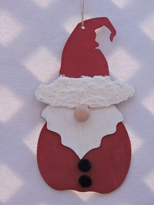 gnome santa ornaments, gnome ornaments, Christmas ornaments, holiday ornaments, Christmas wall hanging - image3